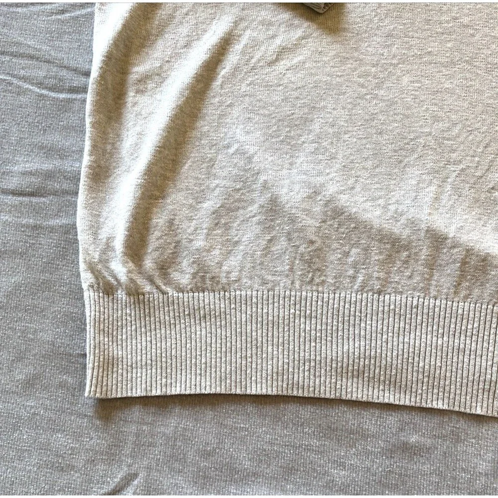 Banana Republic Lightweight Sweater Mens L Silk Linen V-Neck Gray Classic